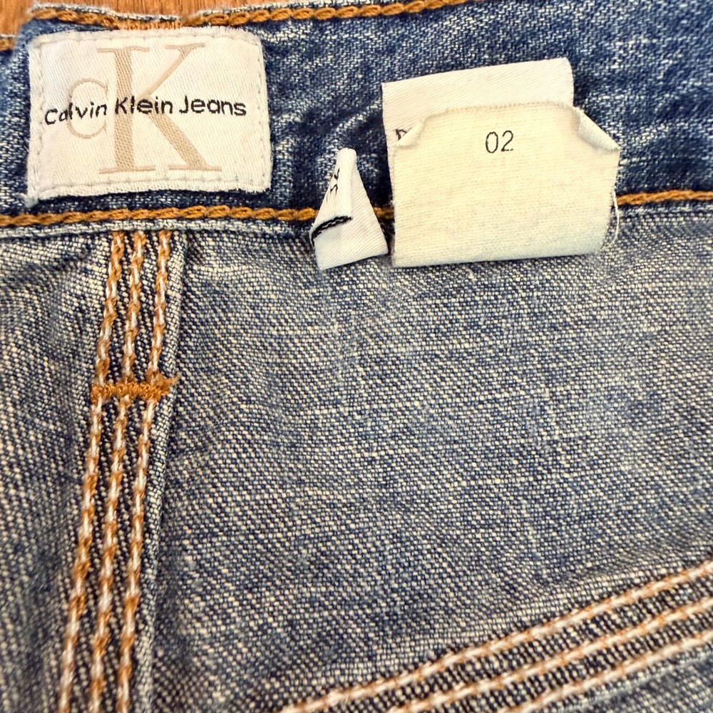Calvin Klein Jeans Mens 32x30 Worker Carpenter Pants Blue Denim Wide Leg Vintage - Picture 13 of 13